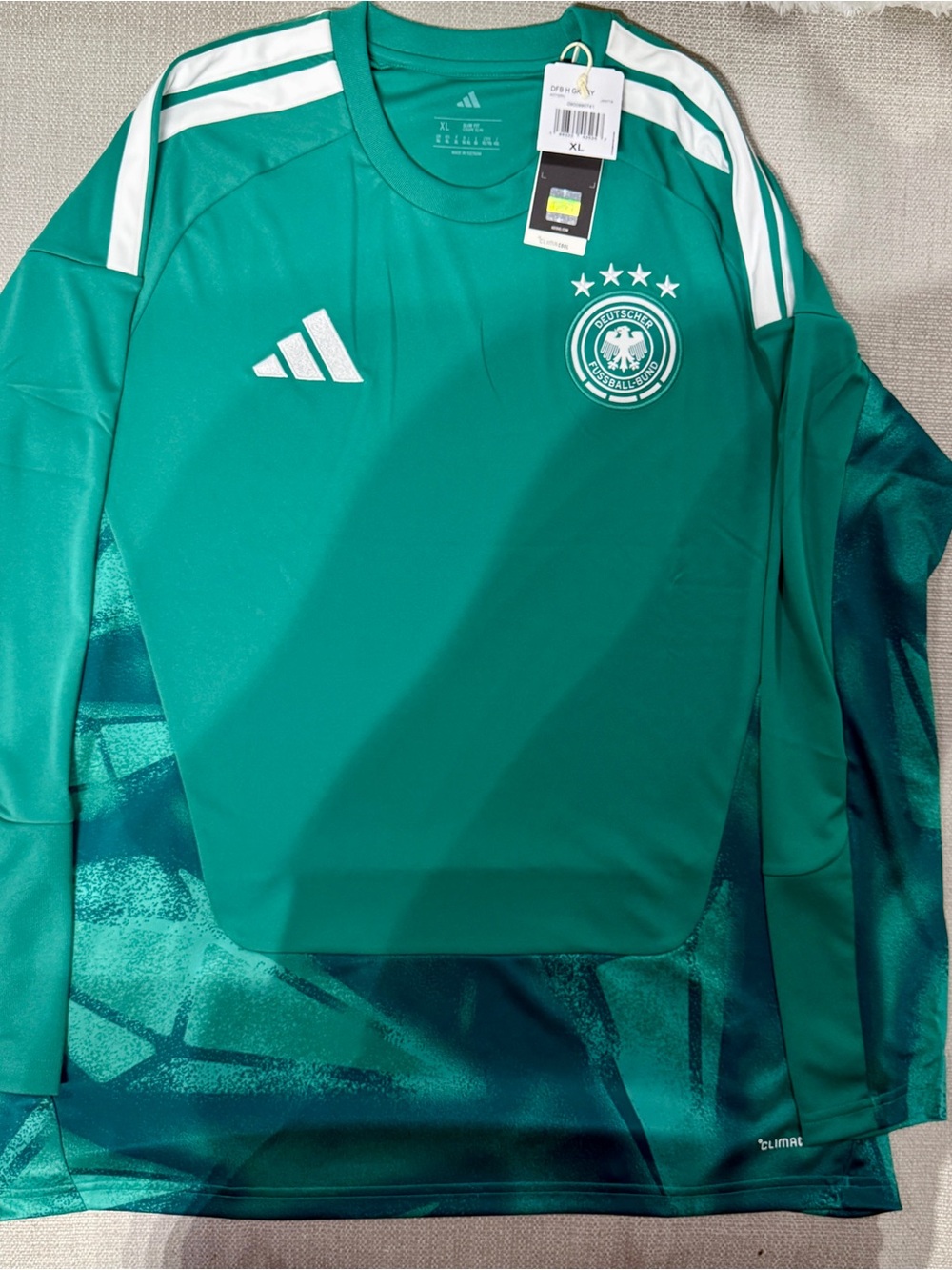 NWT adidas Germany National Team Goalkeeper Goalie Home Jersey LS Size XL